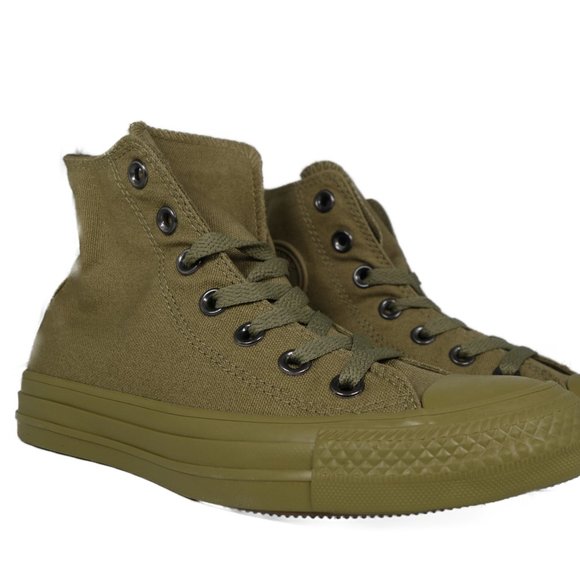 olive high top converse